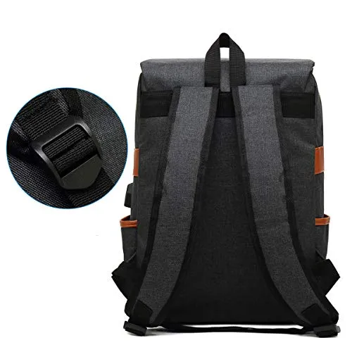 Adual Casual Laptop Backpack with USB Charging Port, Water Resistant travelling Backpack College
