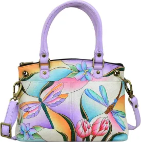 Anna by Anuschka Women's Original Genuine Leather Hand-Painted Small Satchel - Leather Handbag for Women