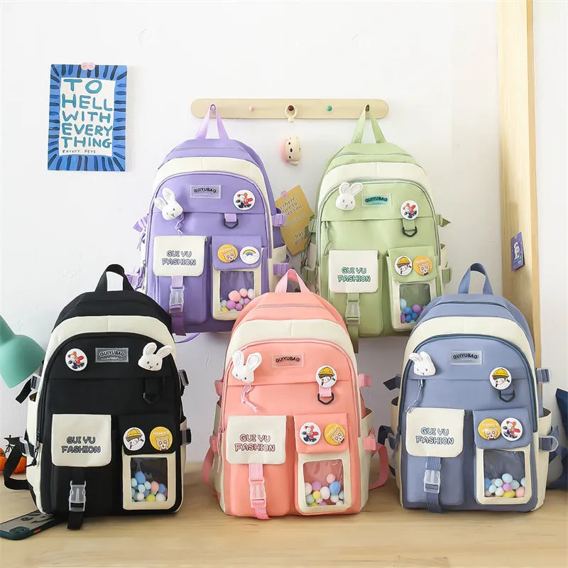 Backpack Korean Style Fresh Yuyu Series  Primary and Secondary School Schoolbag Large Capacity Casual