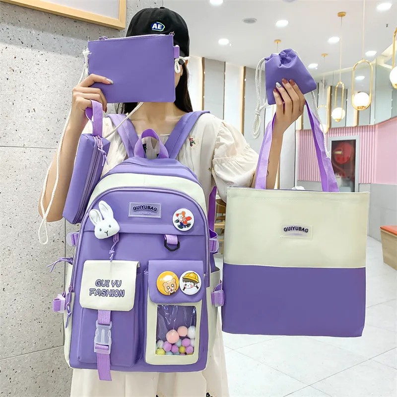 Backpack Korean Style Fresh Yuyu Series  Primary and Secondary School Schoolbag Large Capacity Casual