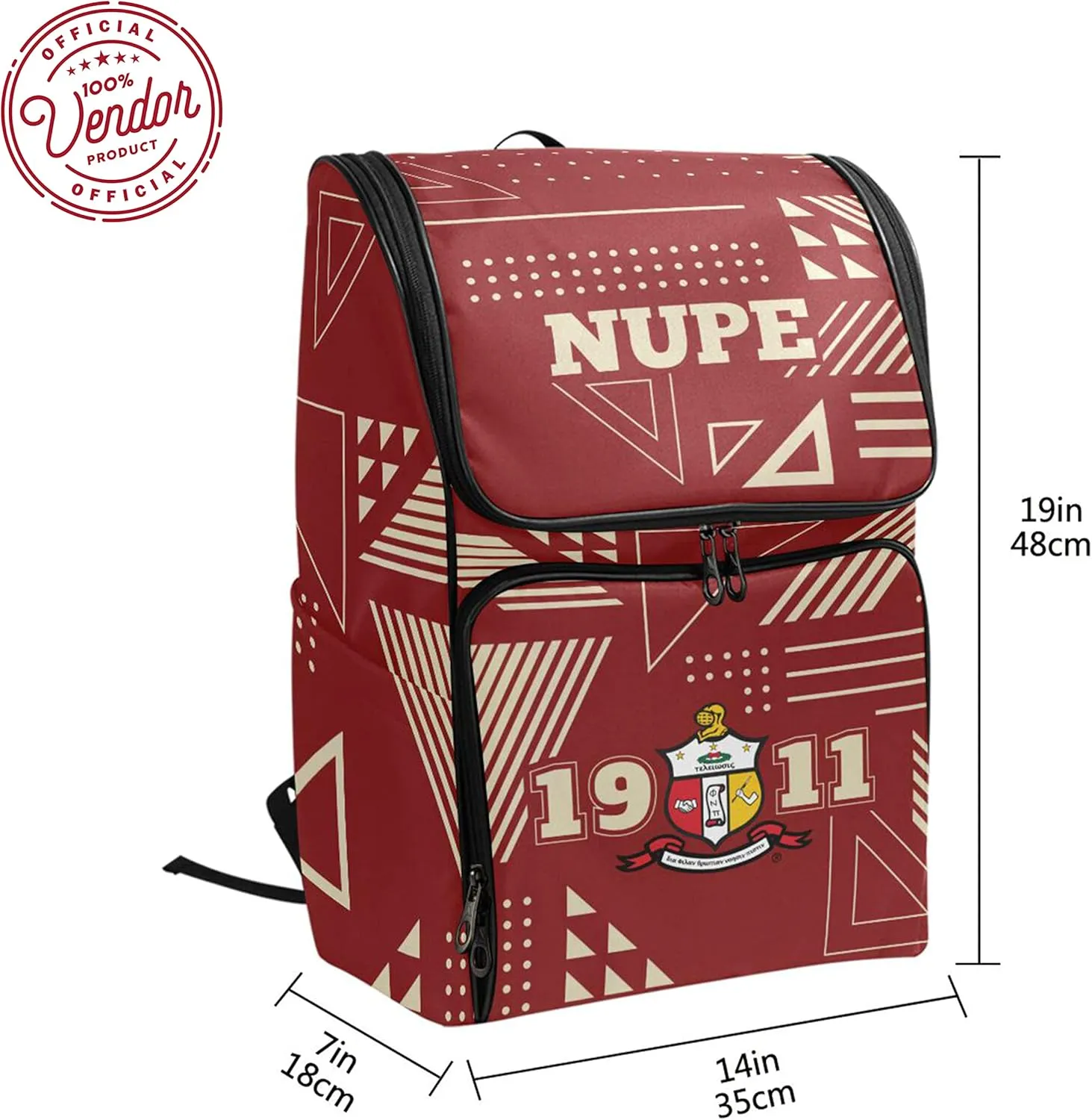 BBGreek Kappa Alpha Psi Official Vendor - Kappa - 1911 Backpack - Nupe - Fraternity Paraphernalia