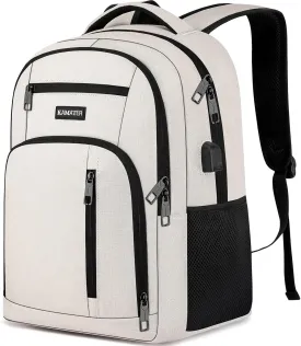 Beige Backpack for School, School BackPack for Teens, Boys and Girls, with 15.6 inch Laptop Bookbag for College High School, Large Computer Back Pack with Compartments for Men & Women