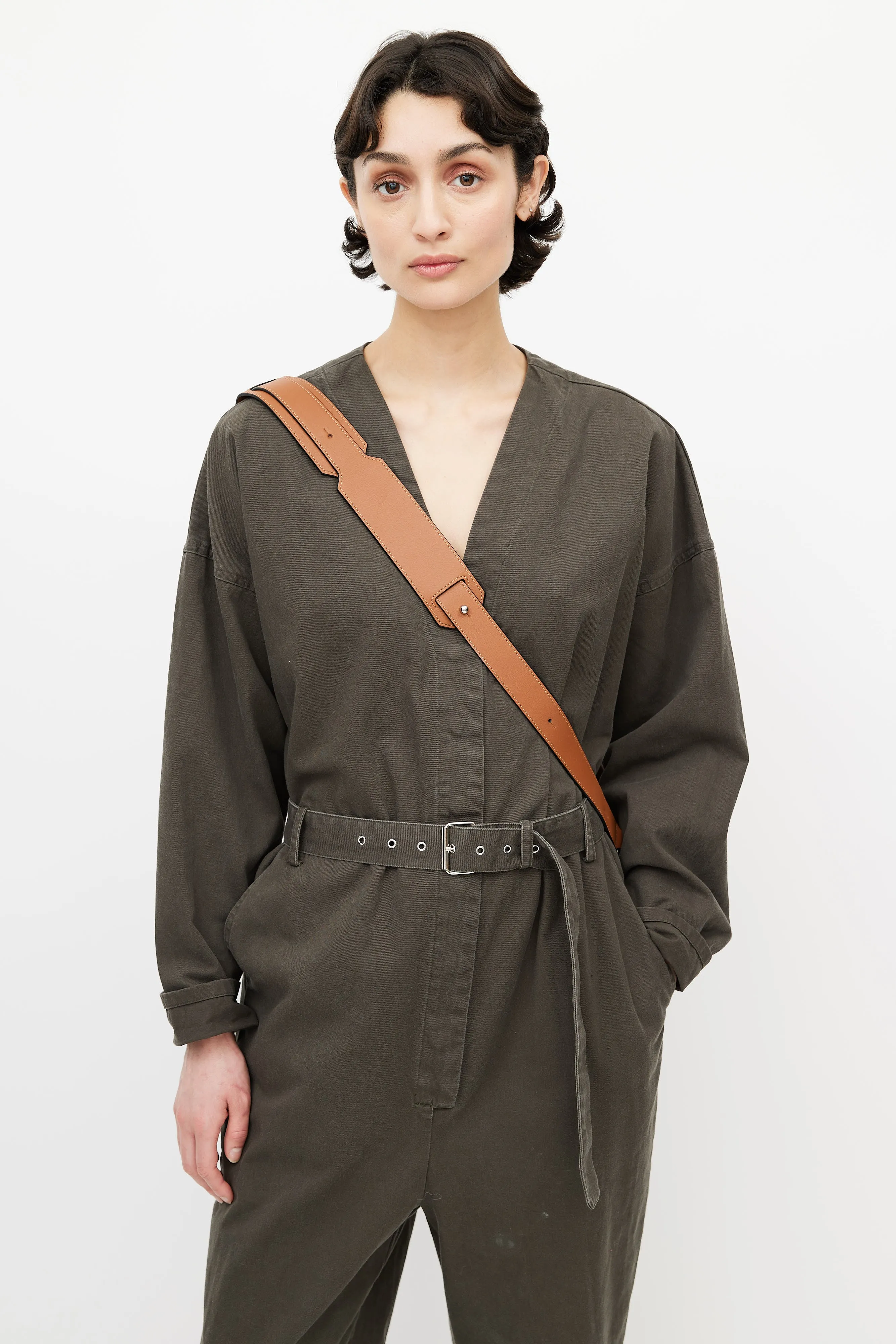 Brown Large Puzzle Bag