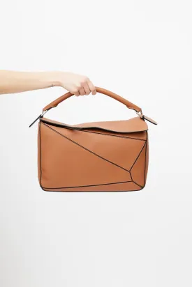 Brown Large Puzzle Bag