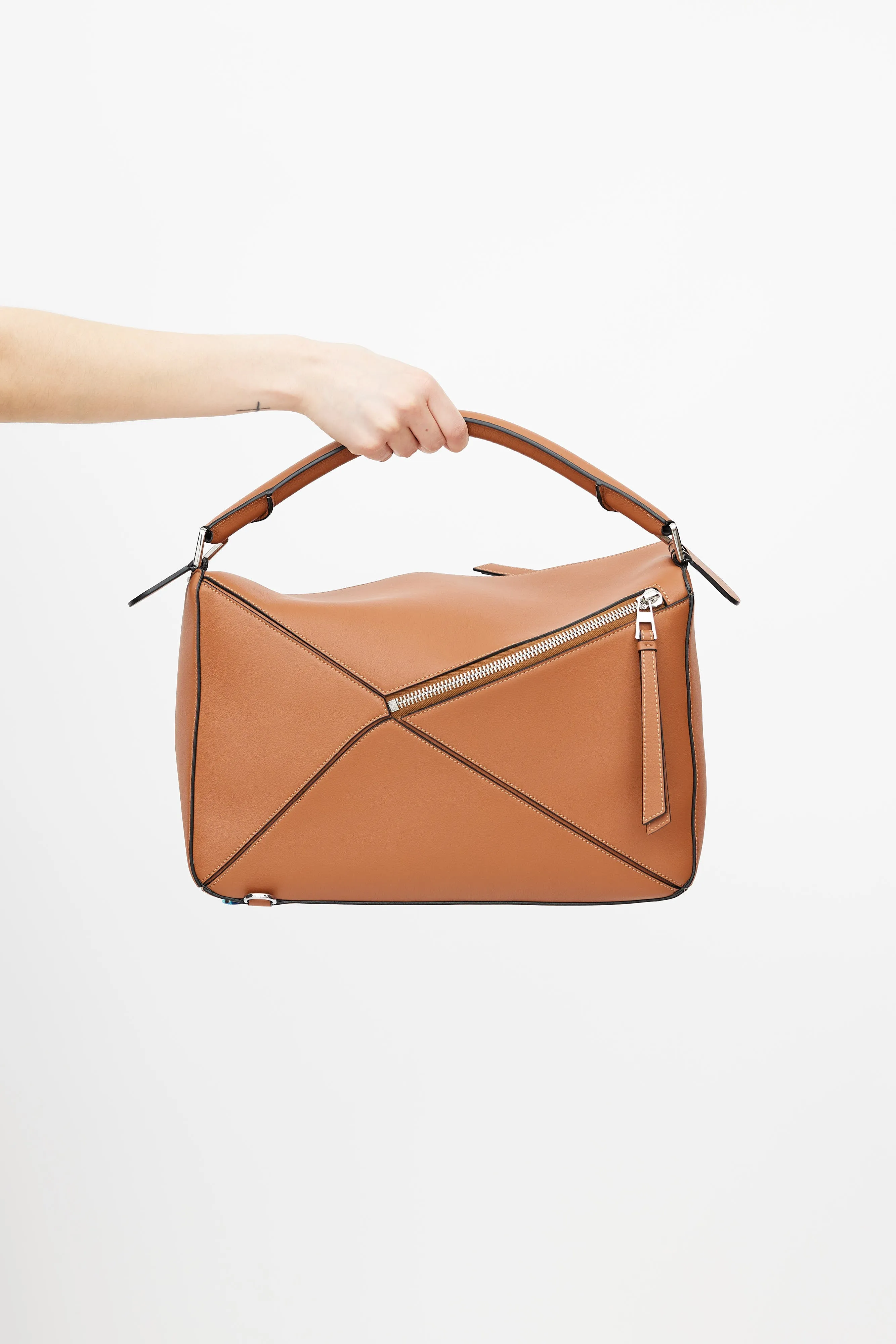 Brown Large Puzzle Bag