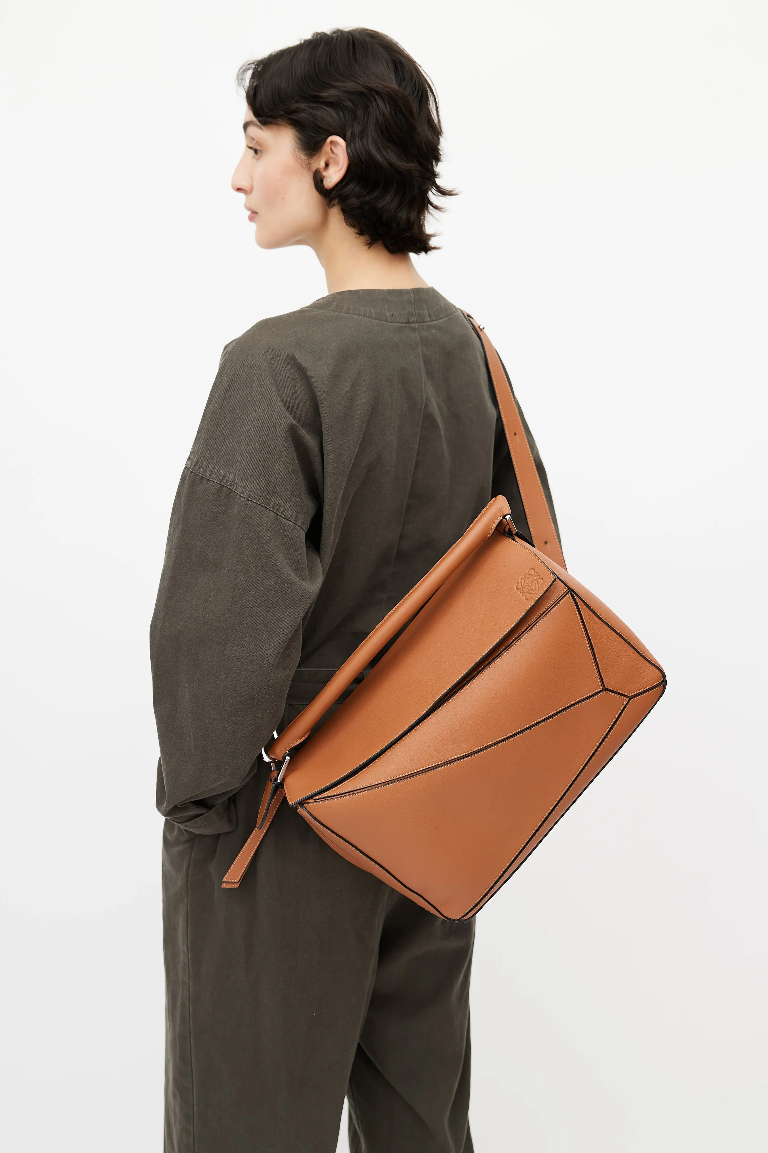 Brown Large Puzzle Bag