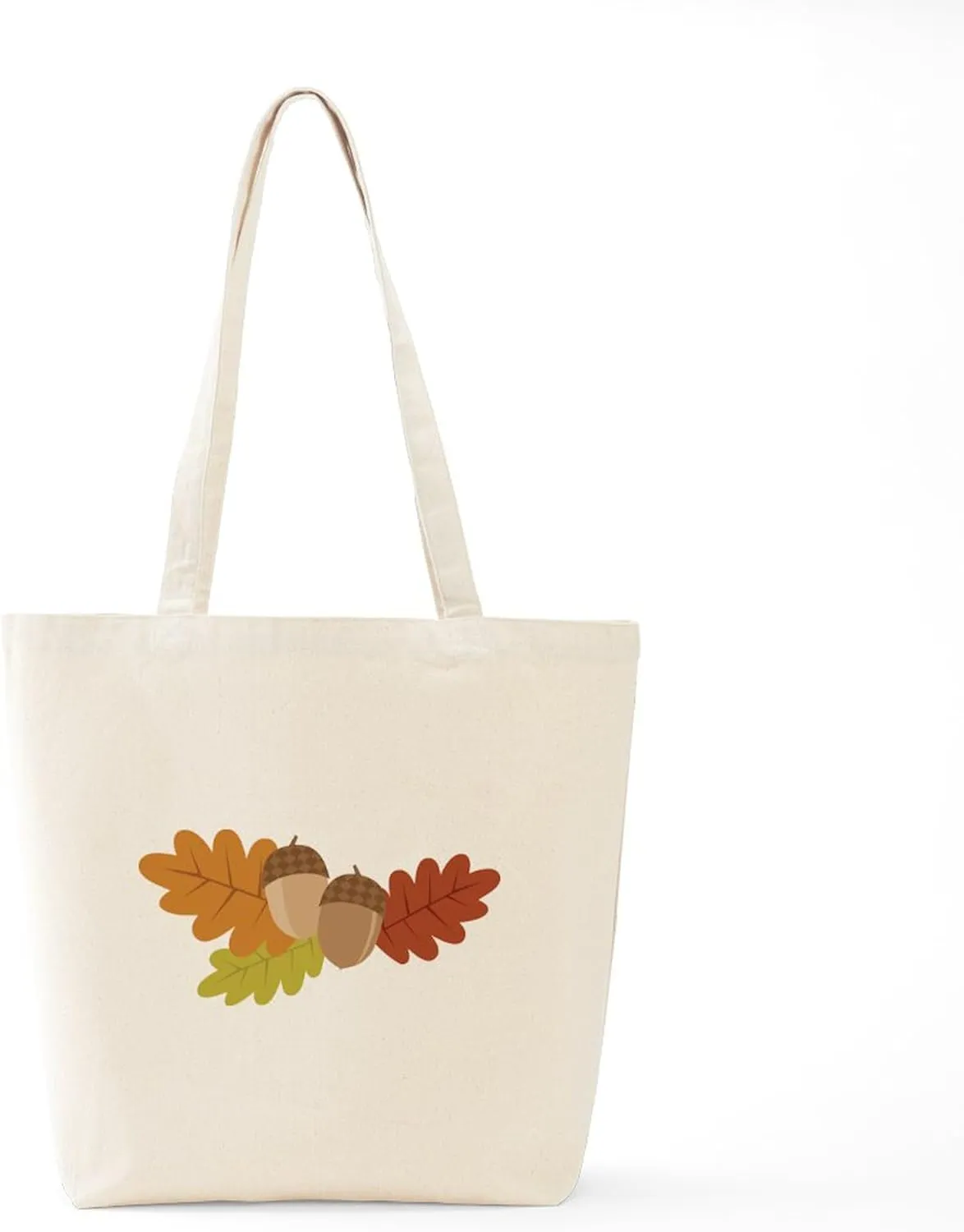 CafePress Acorn Leaves Tote Bag Reusable Natural Beige Canvas Shopping Bag