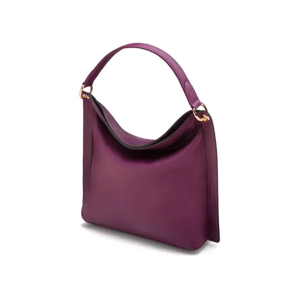Carol Ann Slouchy Leather Shoulder Bag - Purple