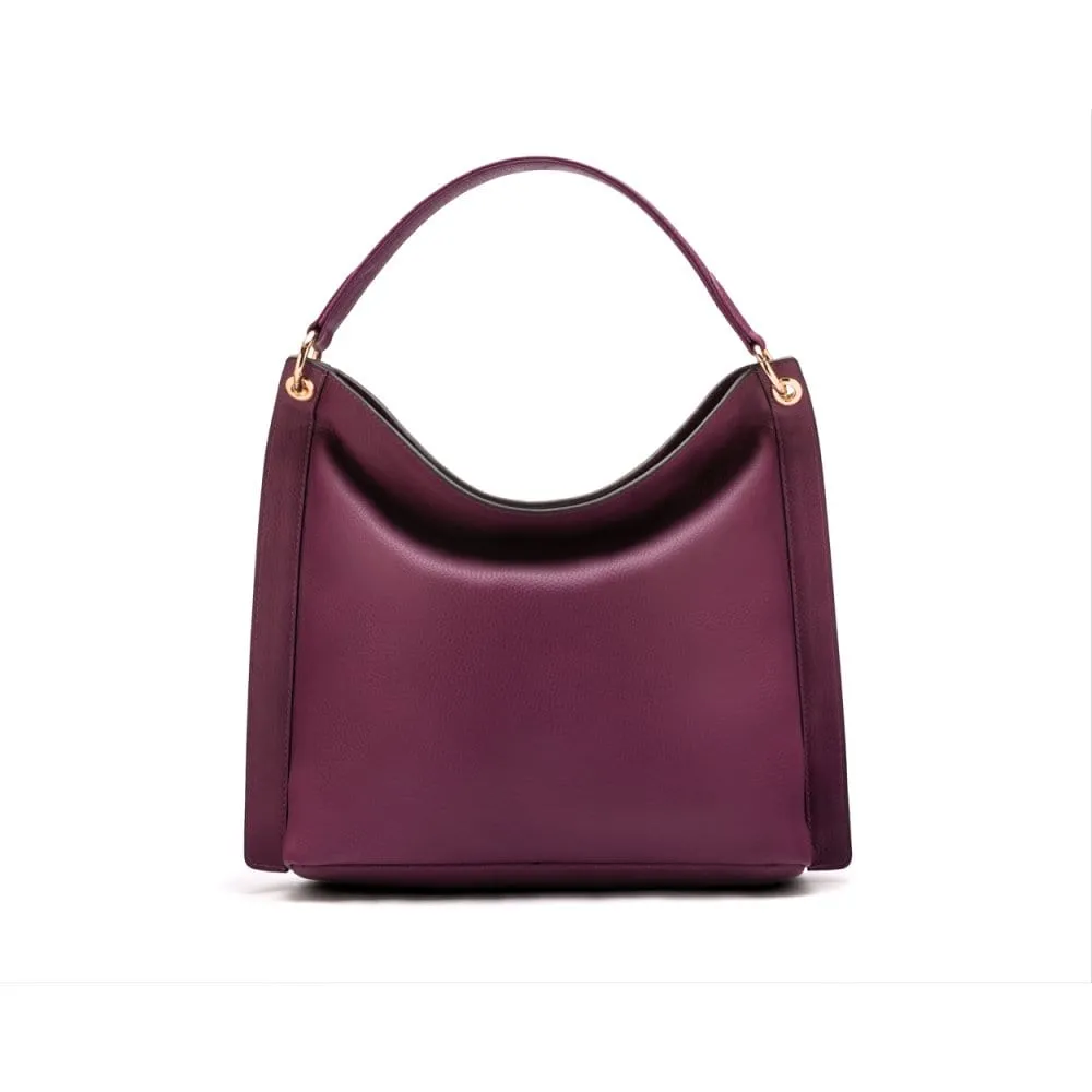 Carol Ann Slouchy Leather Shoulder Bag - Purple