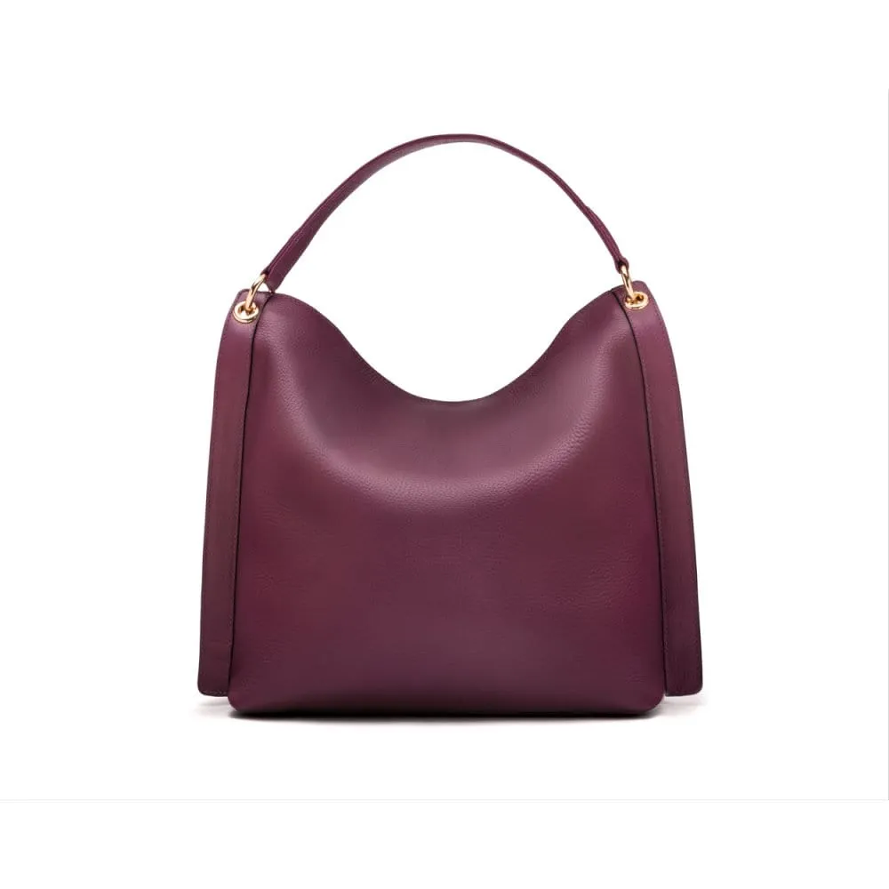 Carol Ann Slouchy Leather Shoulder Bag - Purple
