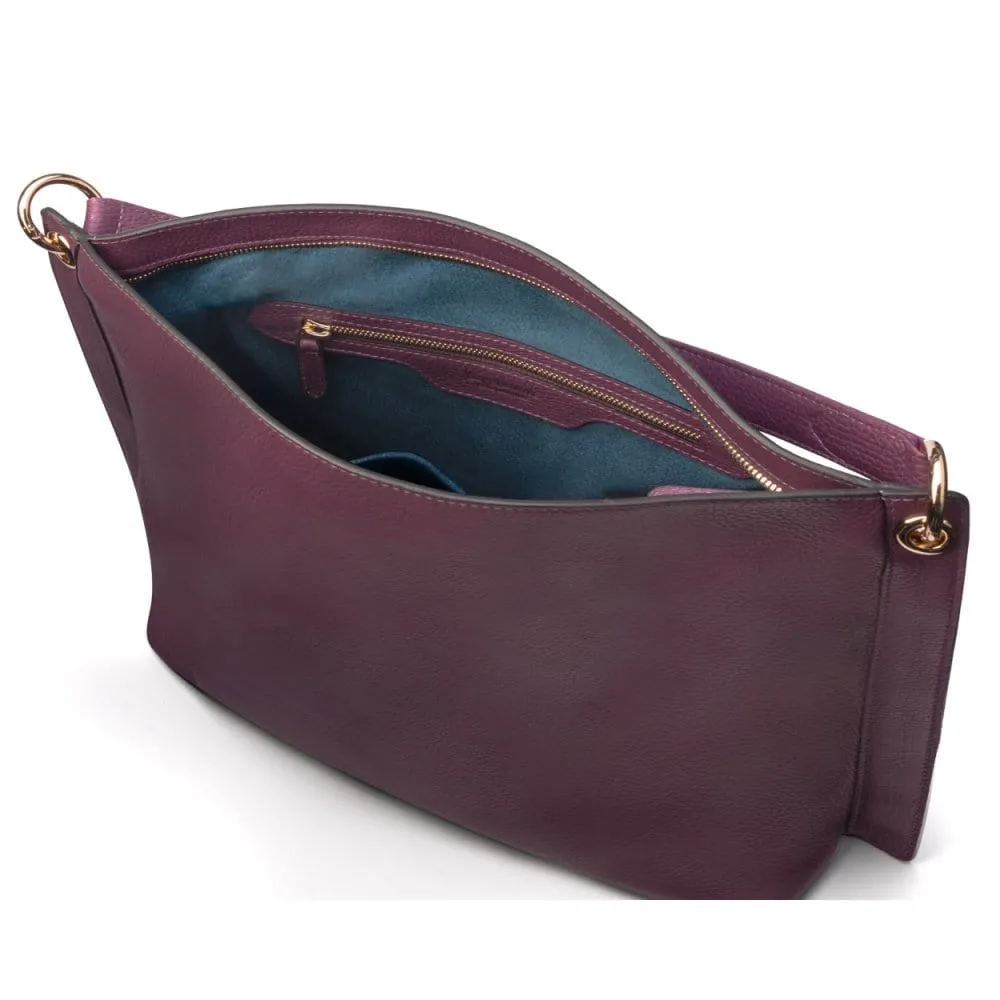Carol Ann Slouchy Leather Shoulder Bag - Purple