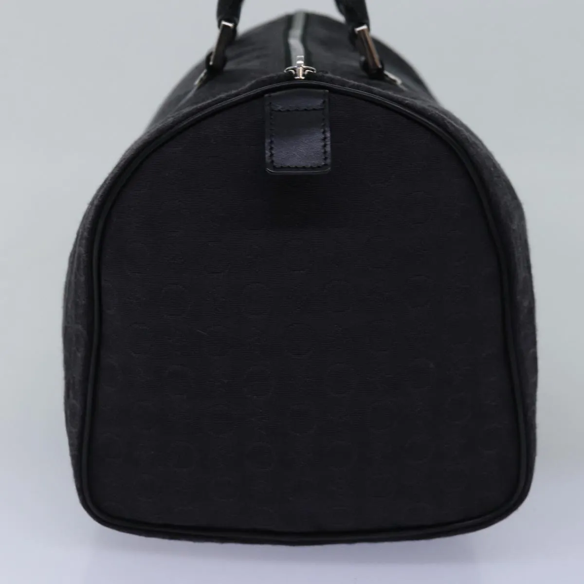 CELINE C Macadam Canvas Boston Bag Black Auth 76139