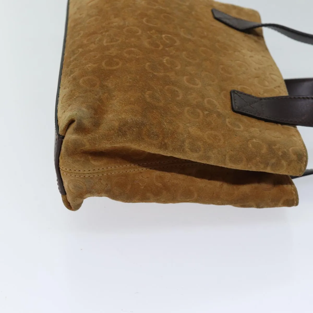 CELINE C Macadam Canvas Hand Bag Beige Auth 71543
