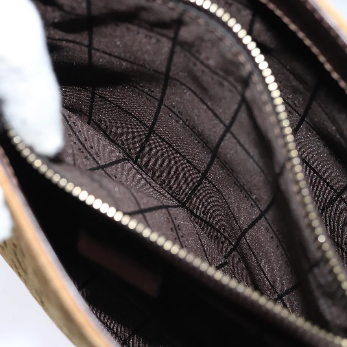 CELINE C Macadam Canvas Hand Bag Beige Auth 71543