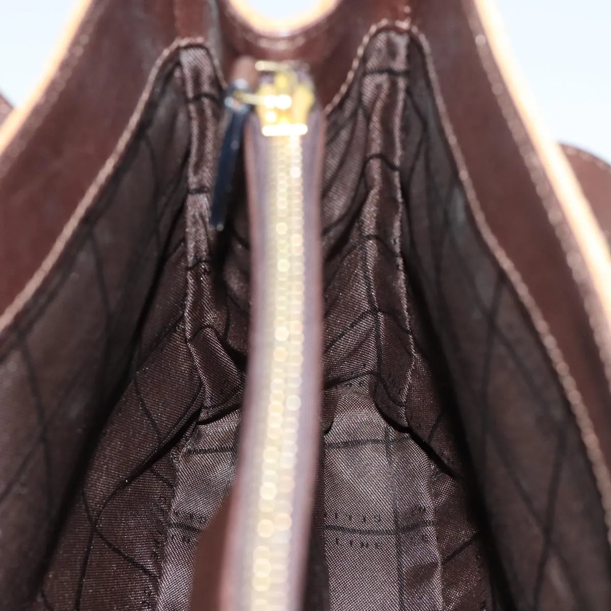 CELINE C Macadam Canvas Hand Bag Beige Auth 71543