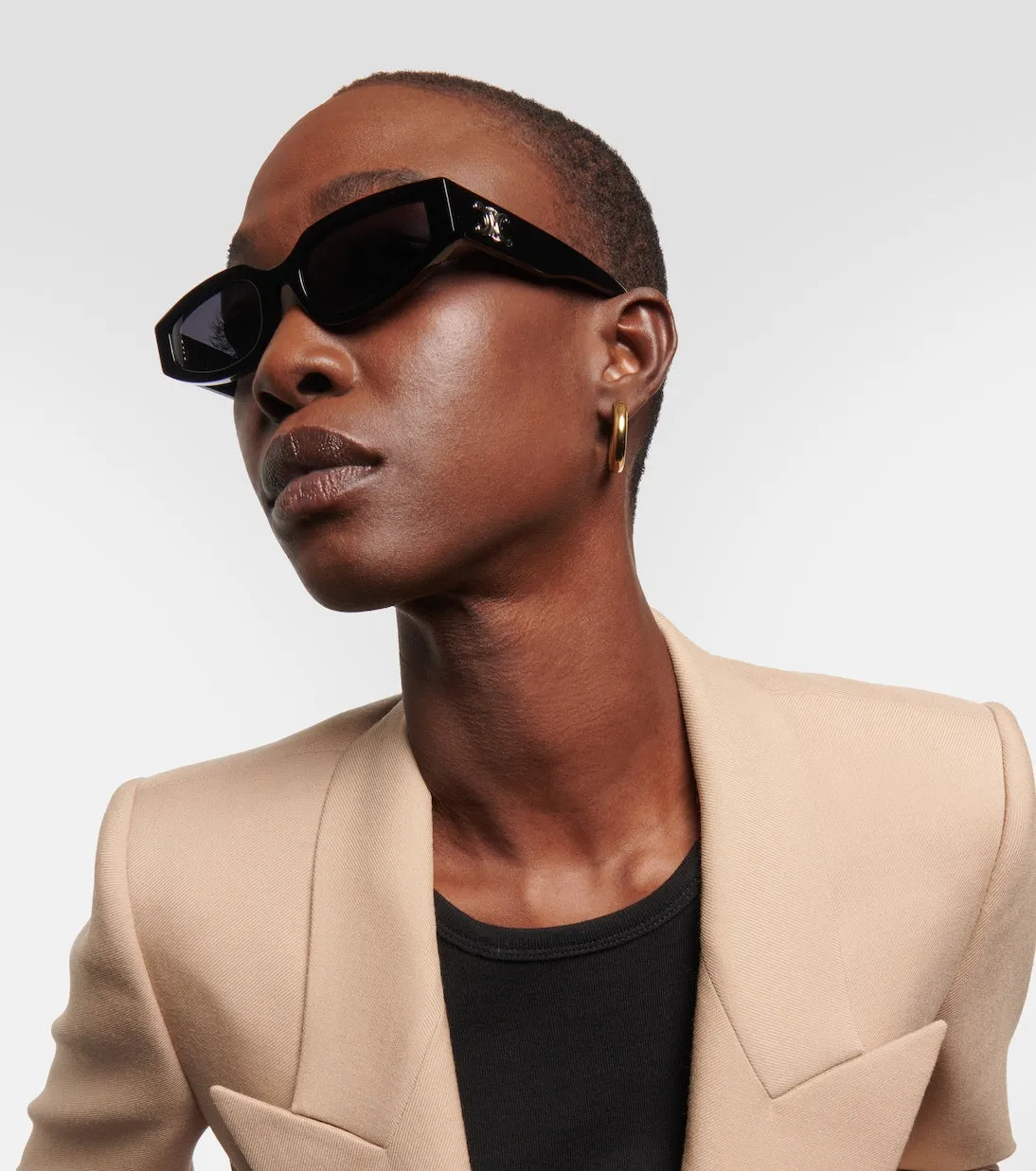 Celine Eyewear triomphe rectangular sunglasses, black