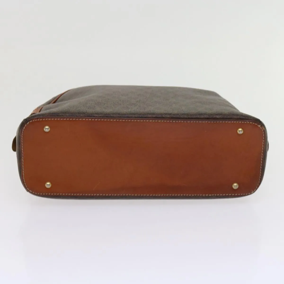 CELINE Macadam Canvas Hand Bag PVC Leather Brown Auth 63440