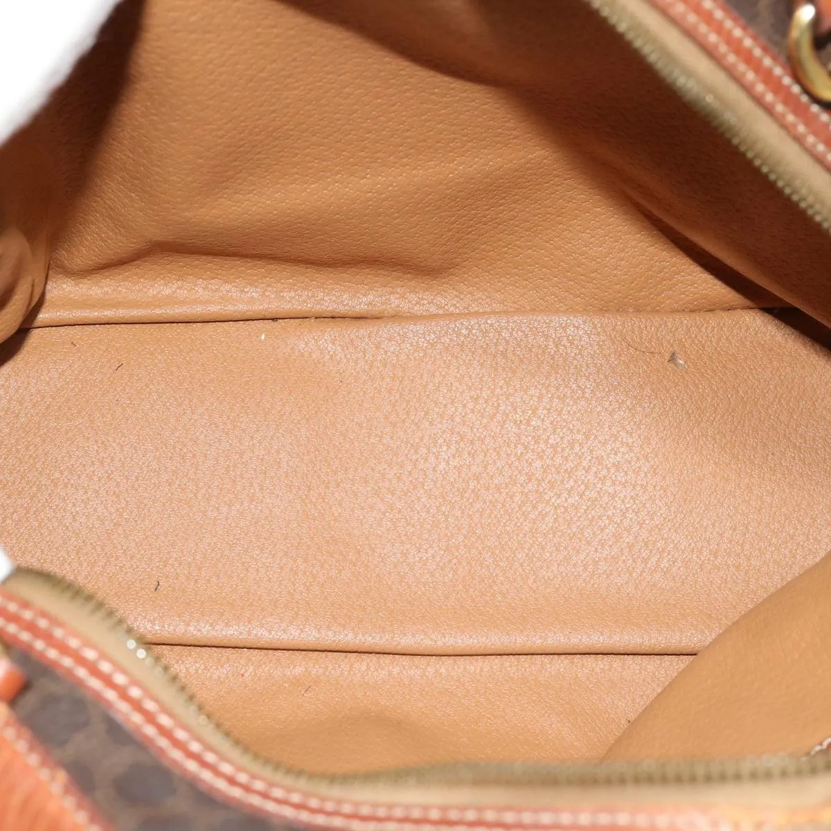 CELINE Macadam Canvas Hand Bag PVC Leather Brown Auth 63440