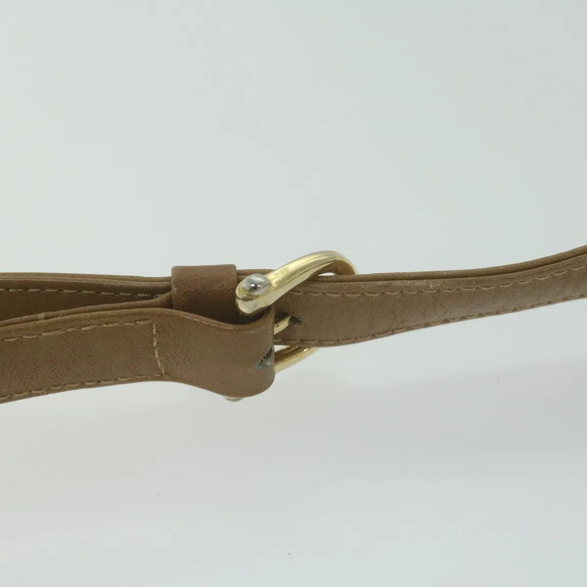 CELINE Macadam Canvas Shoulder Bag Beige Auth 65870