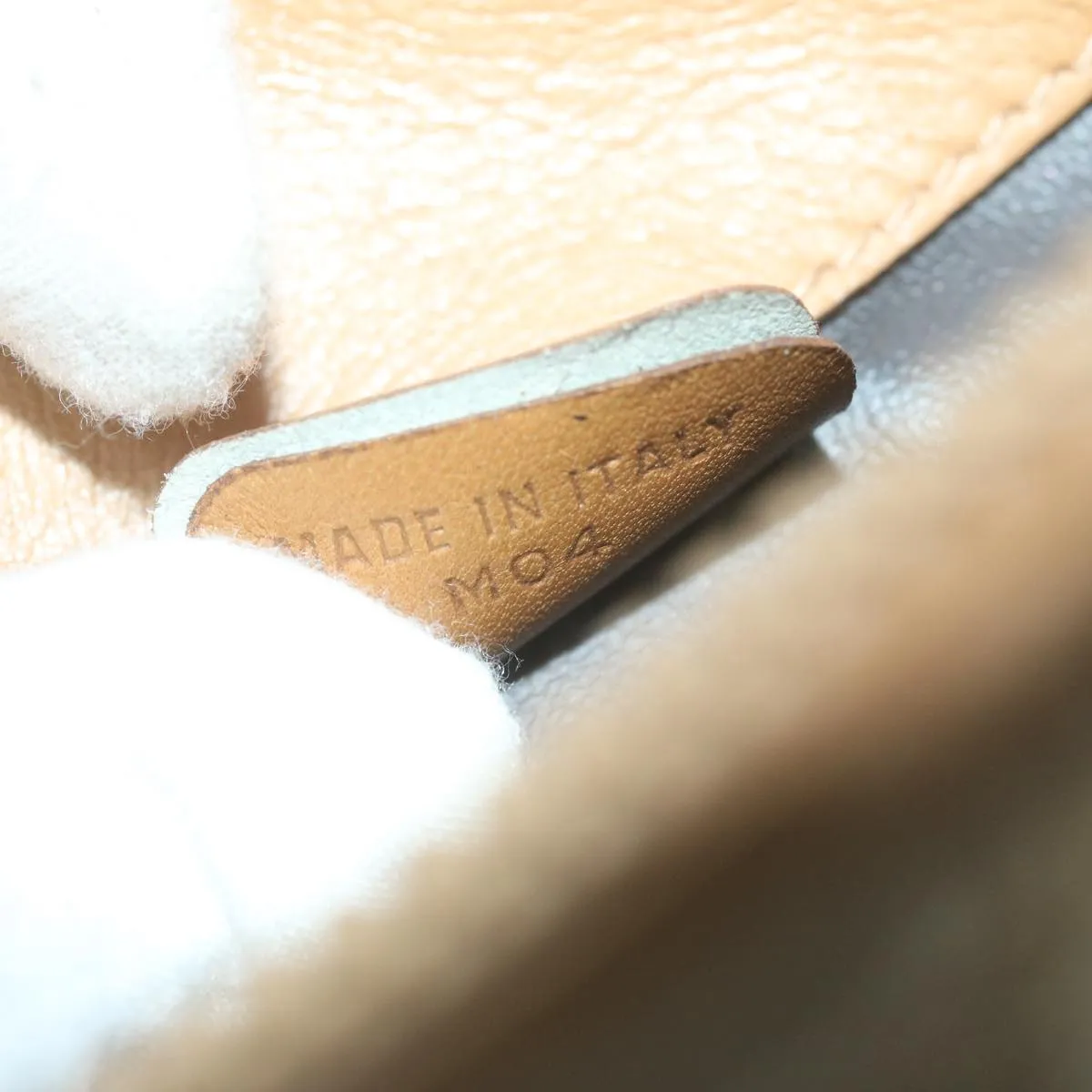 CELINE Macadam Canvas Shoulder Bag Beige Auth 65870