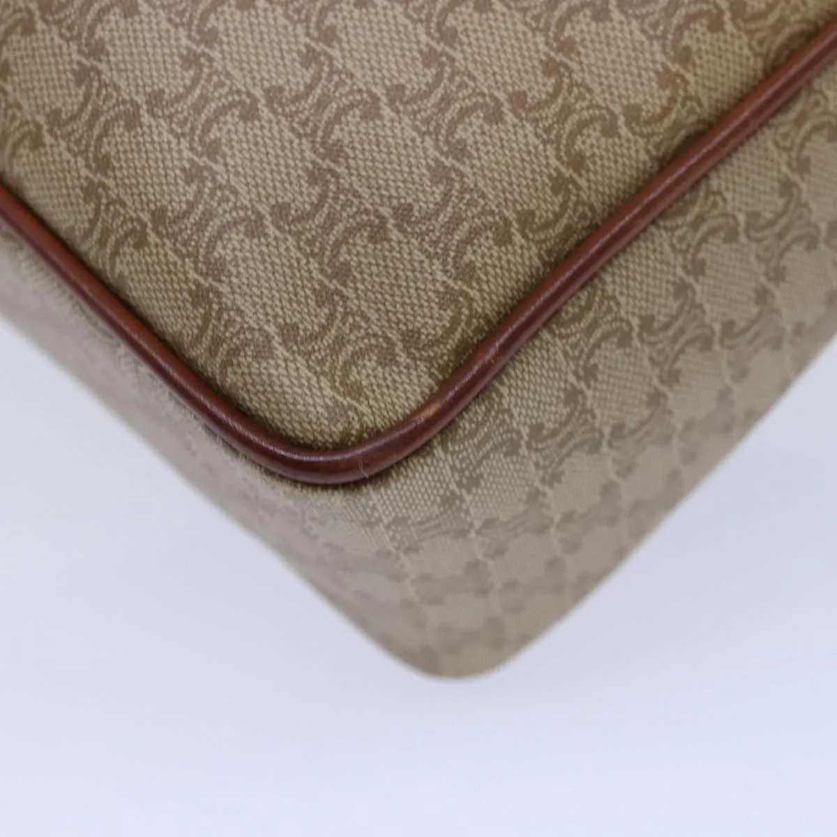 CELINE Macadam Canvas Shoulder Bag Beige Auth 84210