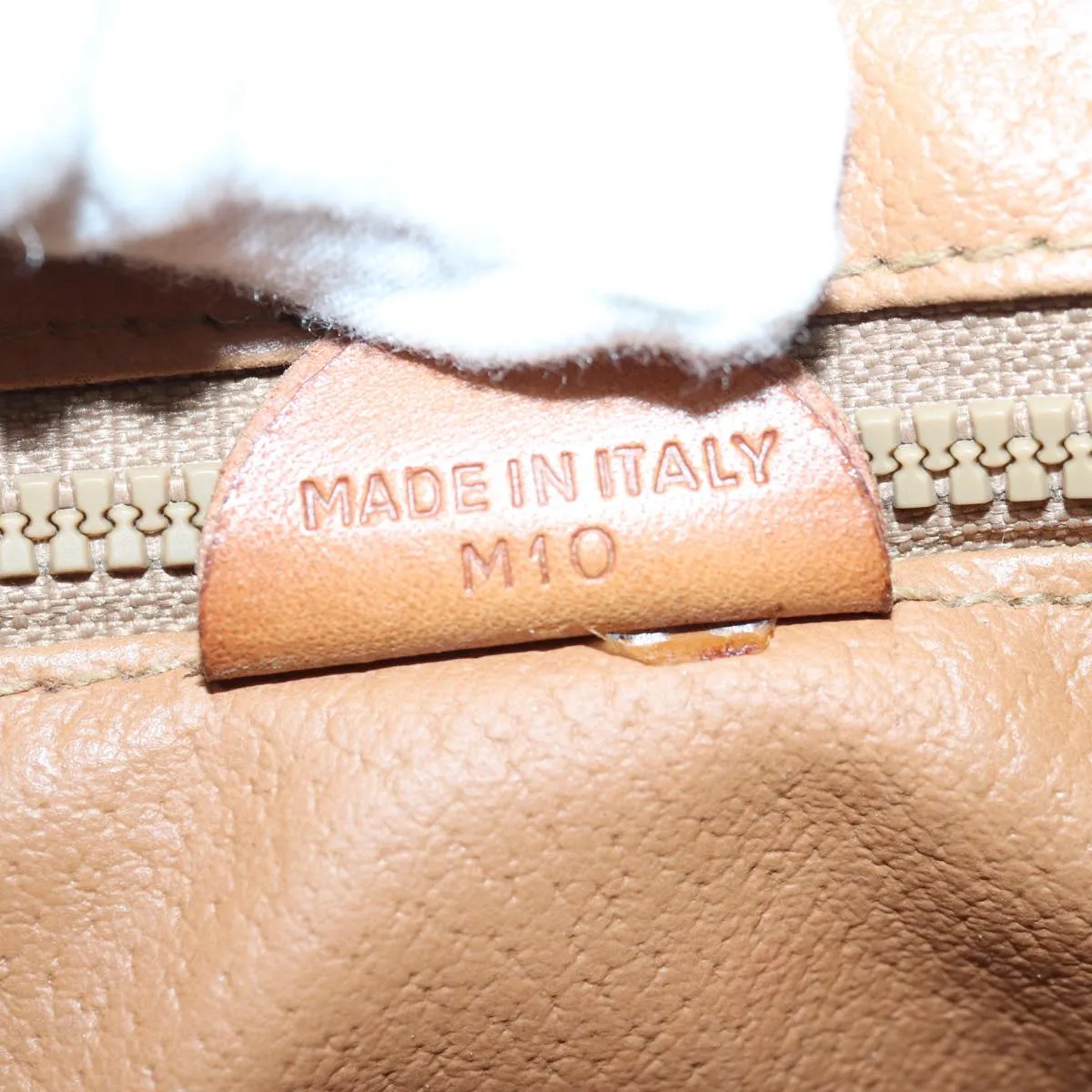 CELINE Macadam Canvas Shoulder Bag Beige Auth 84210