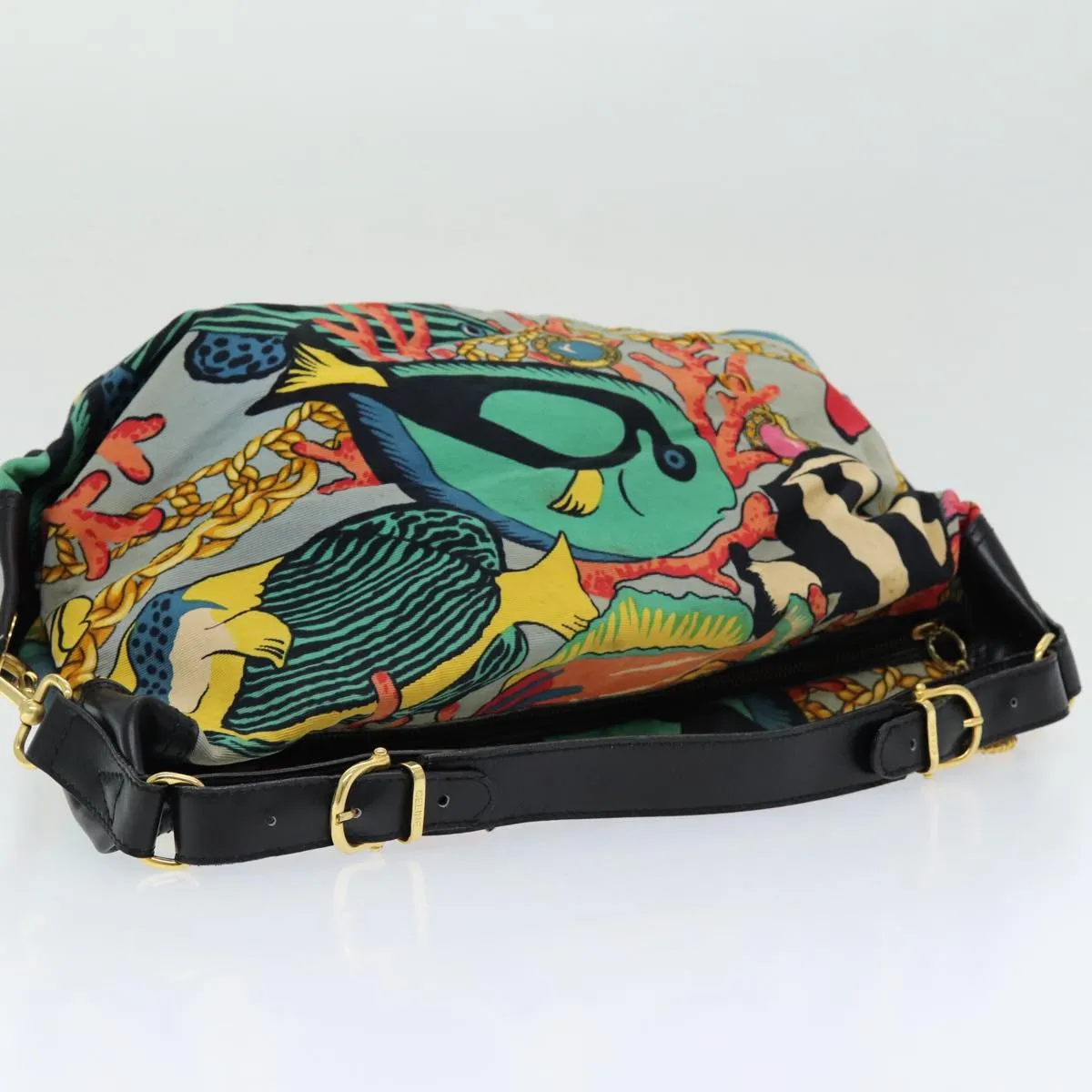 CELINE Shoulder Bag Canvas Multicolor Blue Auth ar12228