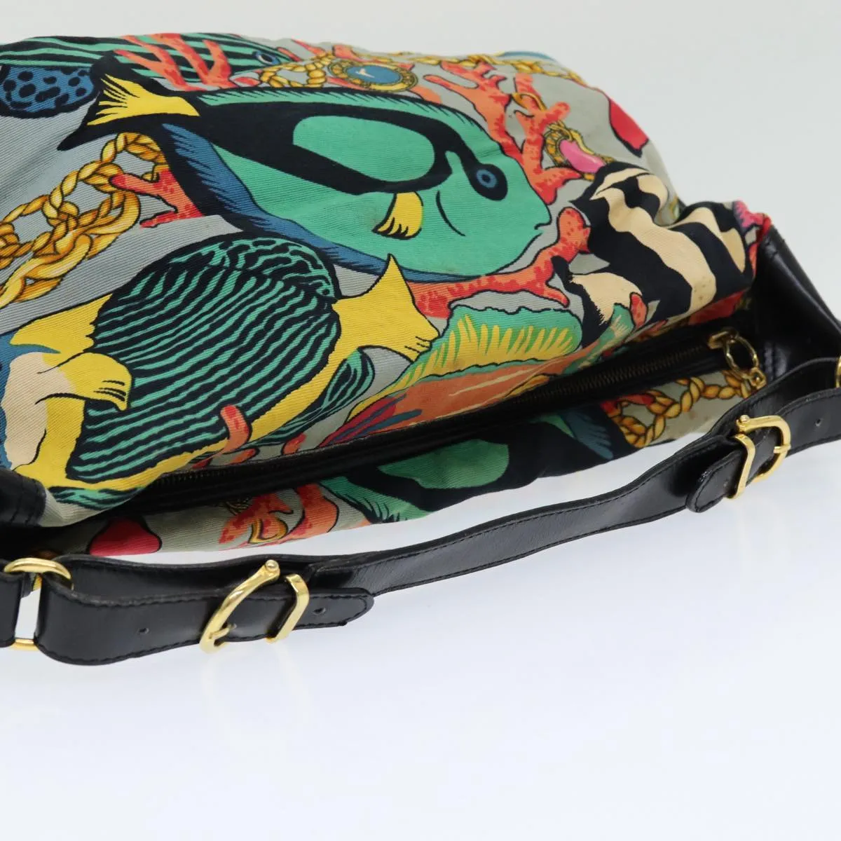 CELINE Shoulder Bag Canvas Multicolor Blue Auth ar12228