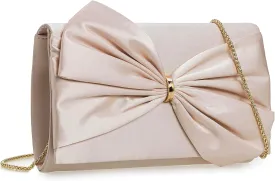 CHARMING TAILOR Satin Bow Formal Bag Women Evening Purse Elegant Clutch Handbag Wedding/Prom/Party