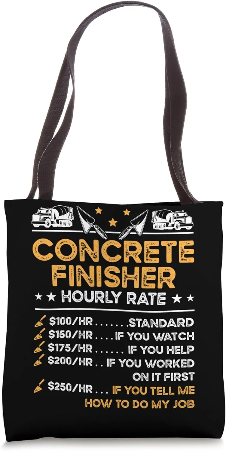 Concrete Finisher Hourly Rate Concrete Finishers Tote Bag