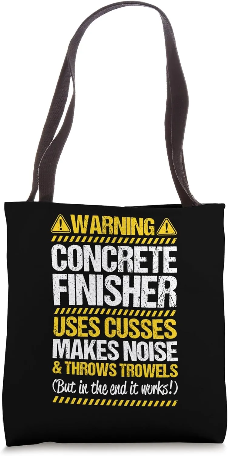 Concrete Worker Throws Trowels Concrete Finisher Tote Bag