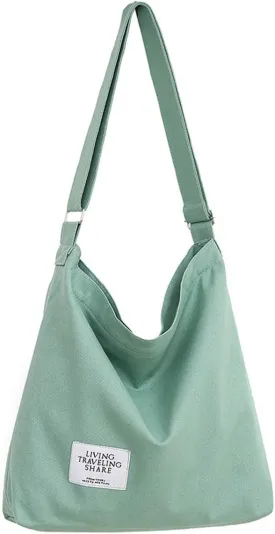 Covelin Women's Retro Large Size Canvas Shoulder Bag Hobo Crossbody Handbag Casual Tote