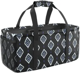 Covers & All Extra Large Utility Tote Bag with Wireframe, Collapsible Reusable Shopping Grocery Bag, Mesh Pockets & Velcro