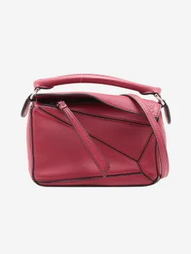 Dark fuchsia mini Puzzle bag
