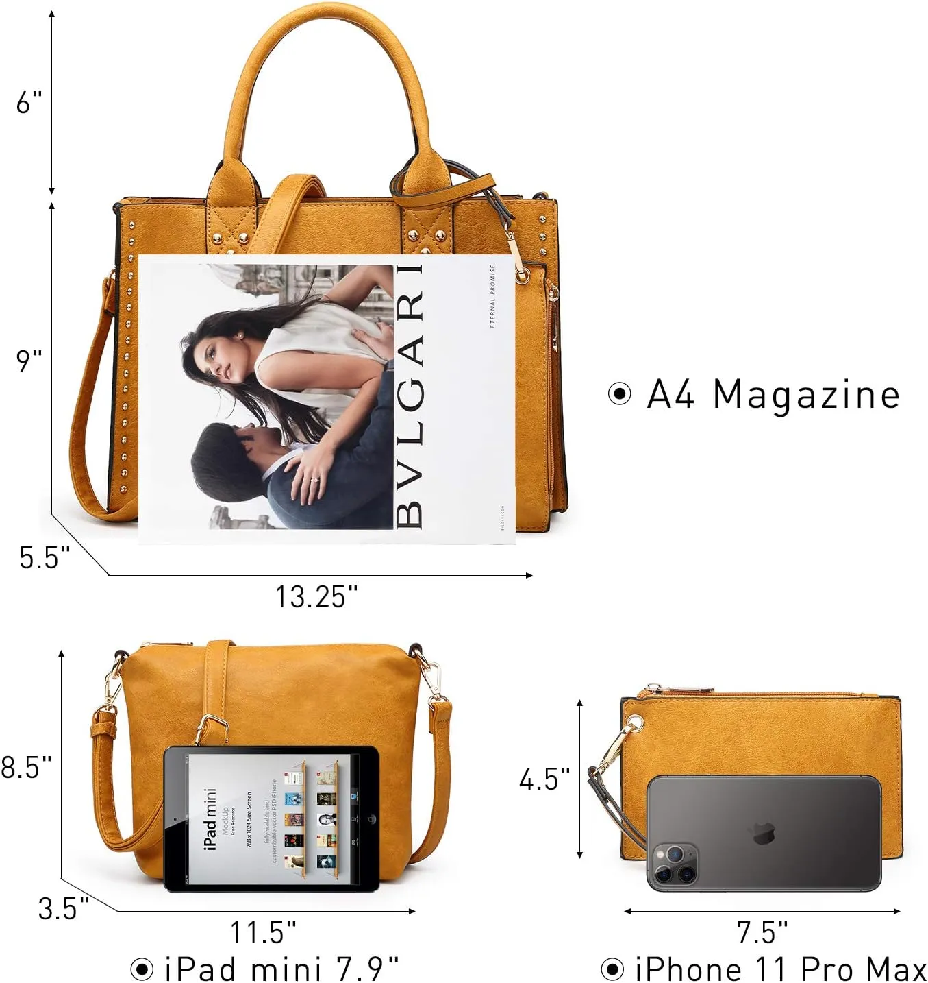 Dasein Purses Handbags for Women Tote Wallet Set Top Handle Satchel Shoulder Hobo Bag 3pcs