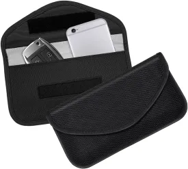 Faraday Bag for Car Keys, RFID Anti-Theft Vehicle Keychain Signal Blocking Cages Pockets, Shielding Anti-Tracking RFID Signal Blocker Pouches, Universal for Truck, SUV, RV (Black)