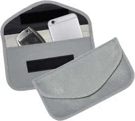 Faraday Bag for Car Keys, RFID Anti-Theft Vehicle Keychain Signal Blocking Cages Pockets, Shielding Anti-Tracking RFID Signal Blocker Pouches, Universal for Truck, SUV, RV (Light Grey)