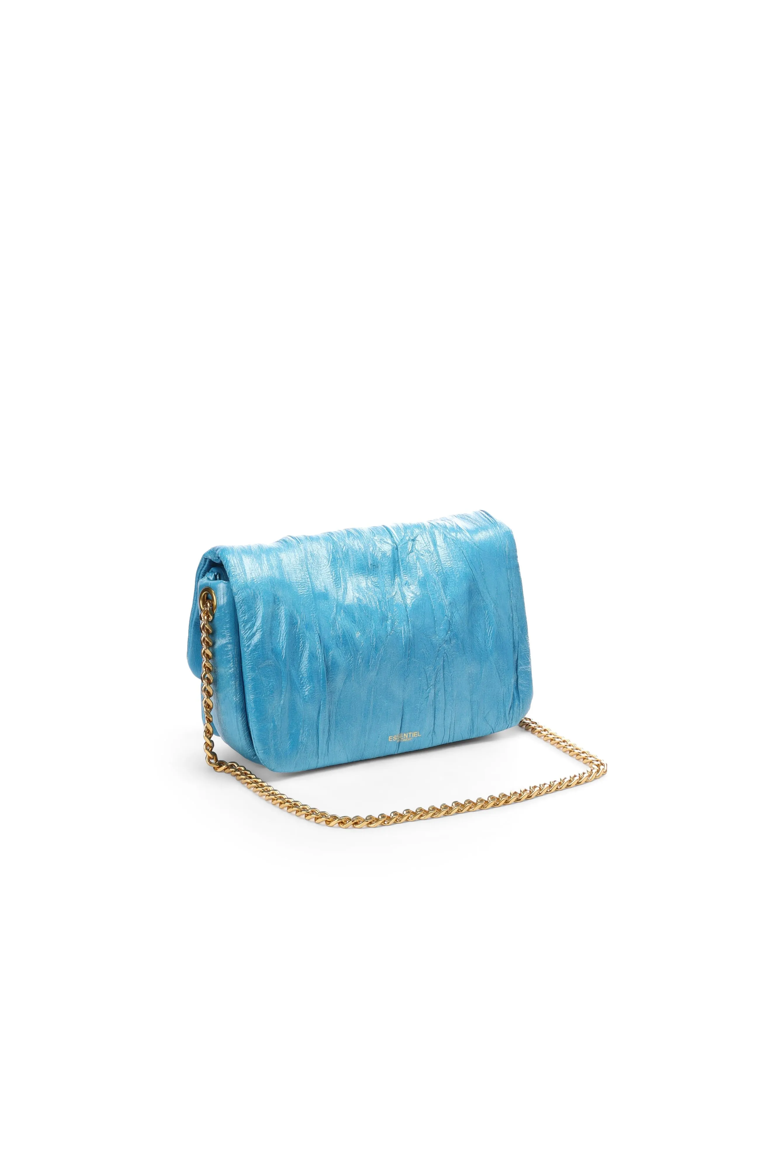 Glossy turquoise shoulder bag