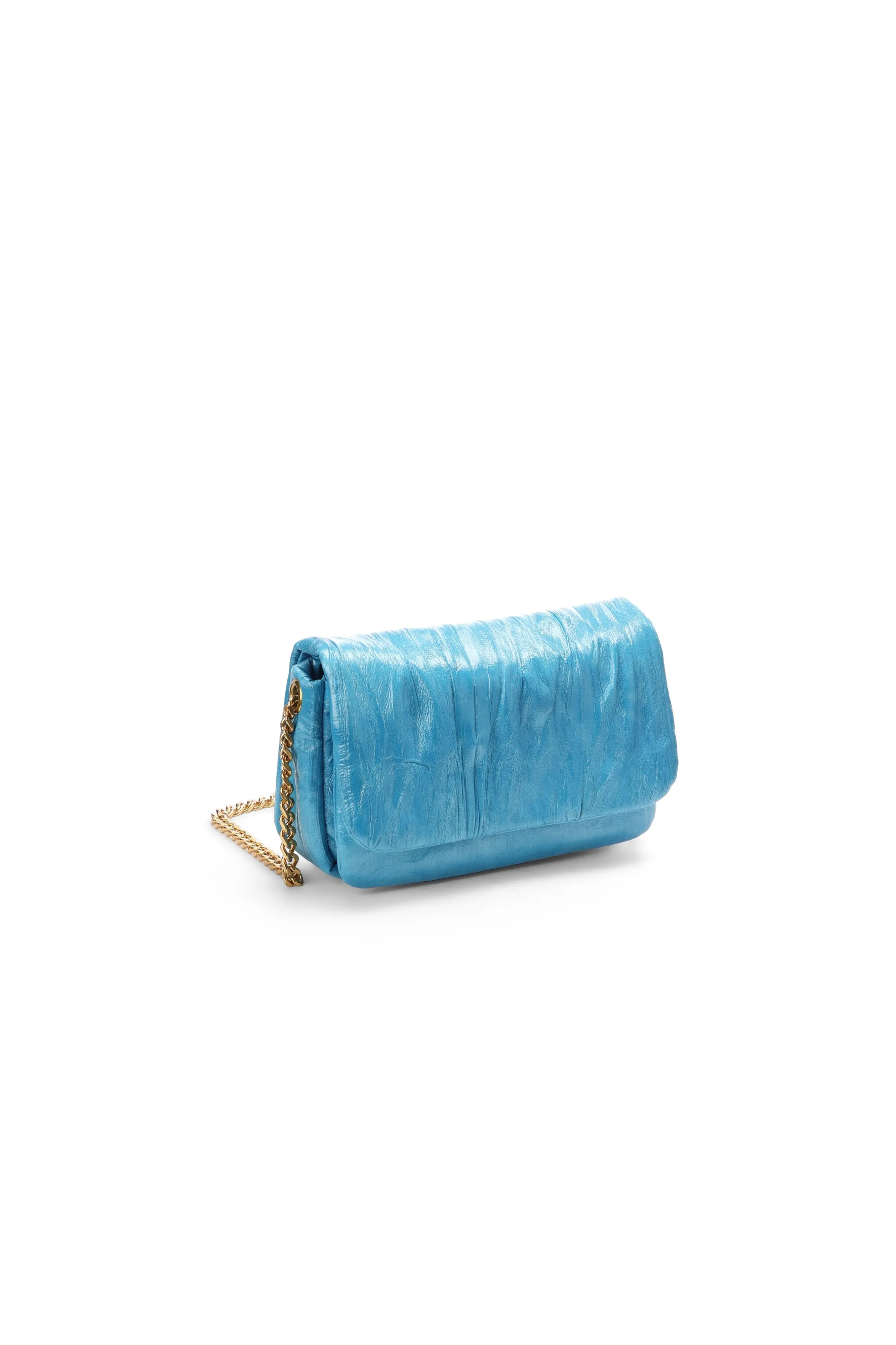 Glossy turquoise shoulder bag