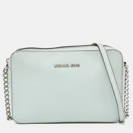 Green Saffiano Leather Jet Set Camera Crossbody Bag