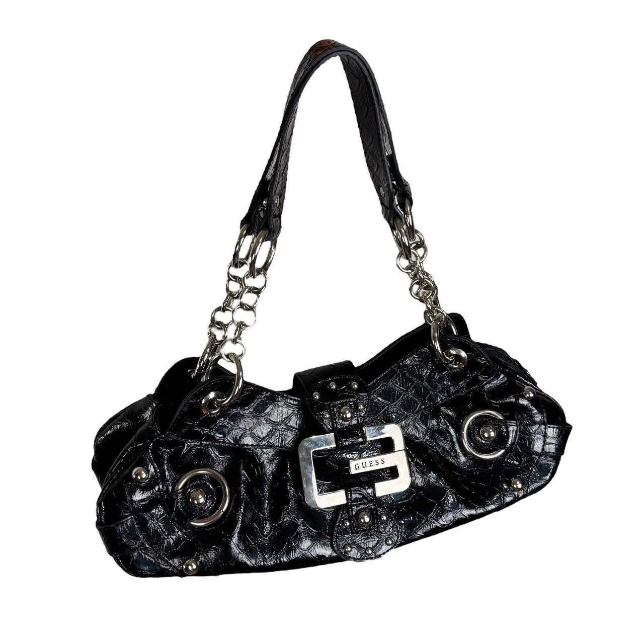Guess Y2K Statement Buckle Shoulder Bag