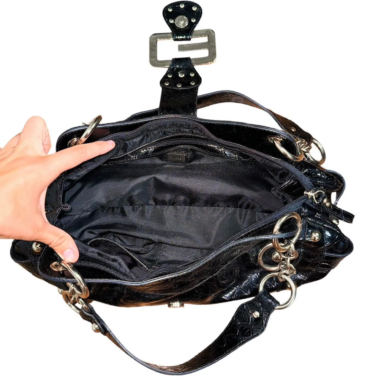 Guess Y2K Statement Buckle Shoulder Bag