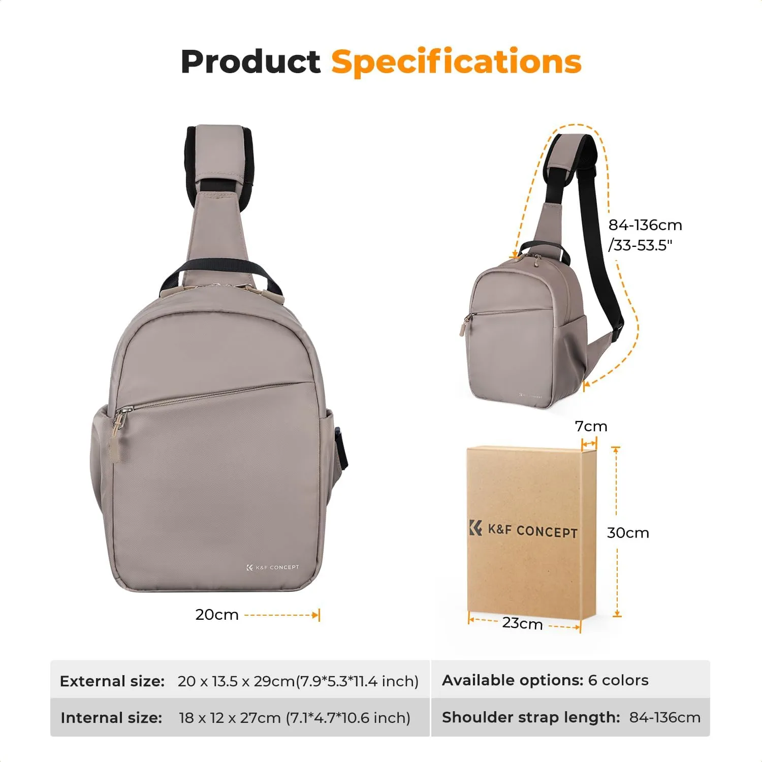 K&F Concept Small Camera Bag for Photographer, Camera Sling Crossbody bag for DSLR/SLR/Mirrorless Camera, Compact Camera Case for Men and Women