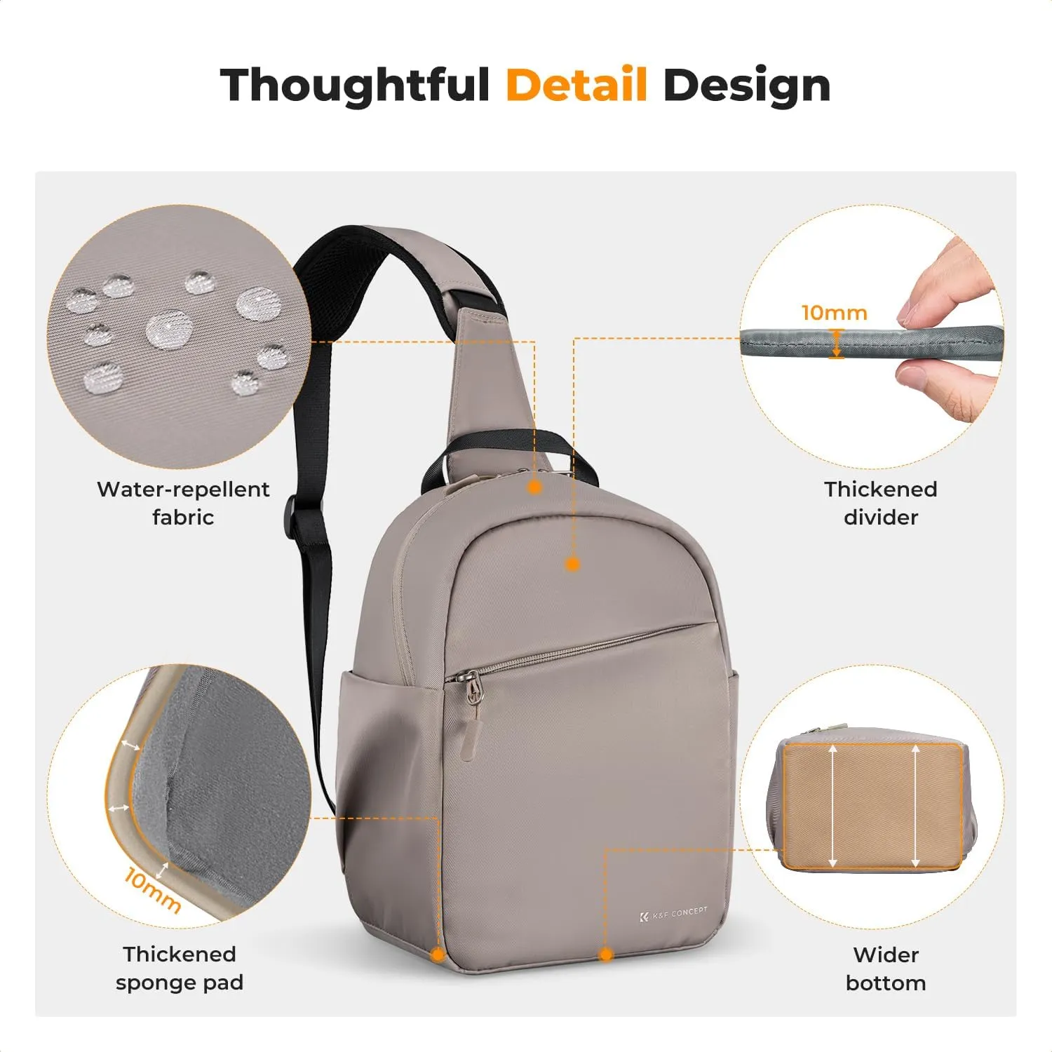 K&F Concept Small Camera Bag for Photographer, Camera Sling Crossbody bag for DSLR/SLR/Mirrorless Camera, Compact Camera Case for Men and Women