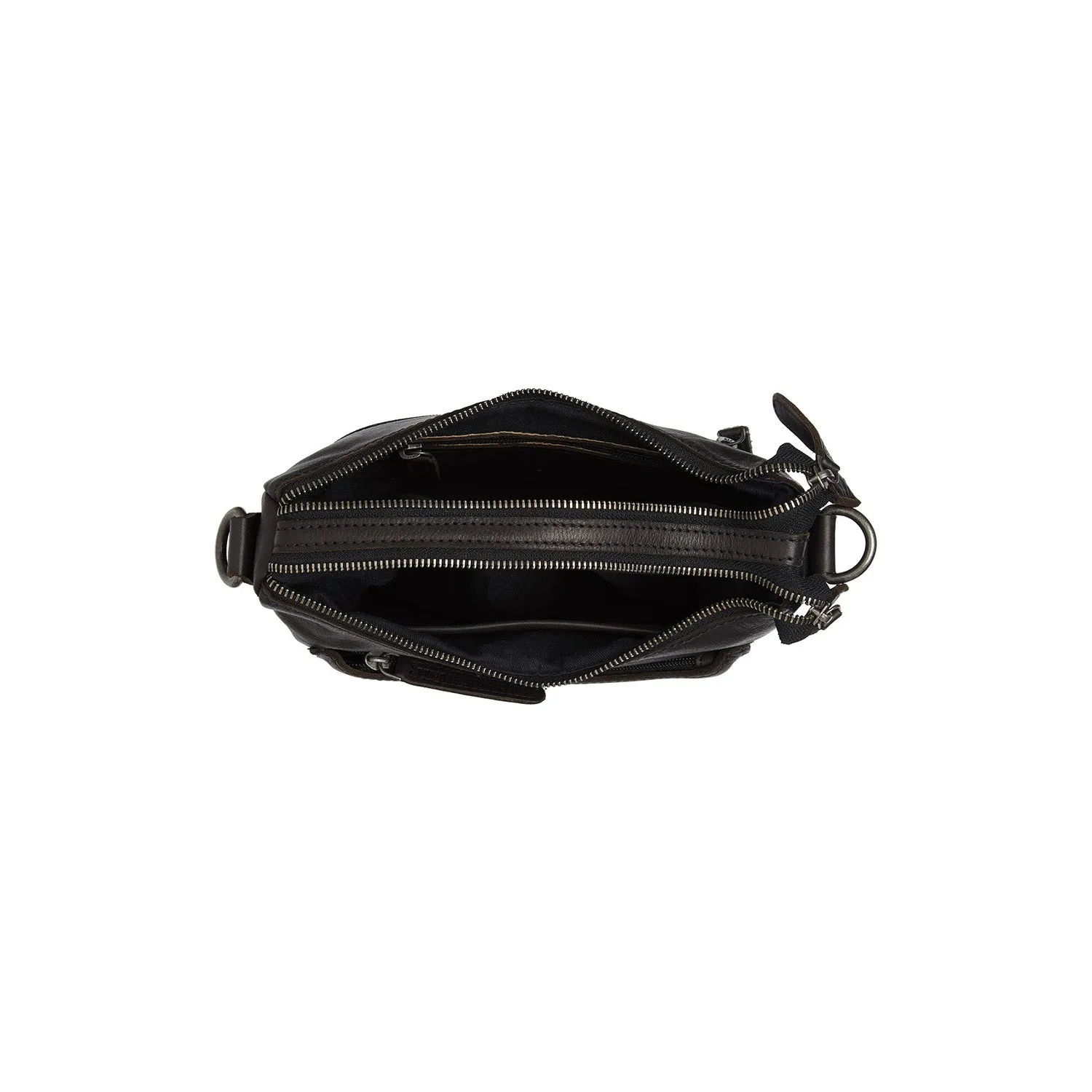 Leather Shoulder Bag Black Caroline