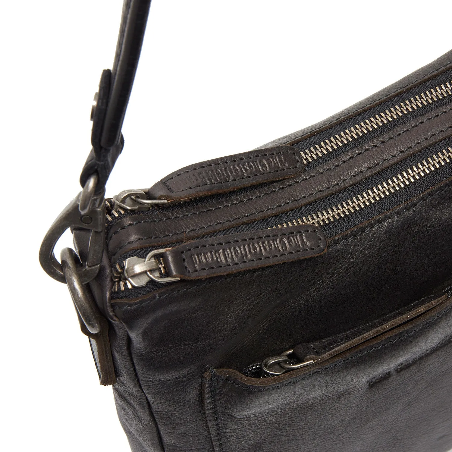 Leather Shoulder Bag Black Caroline