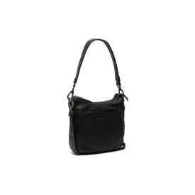 Leather Shoulder Bag Black Caroline