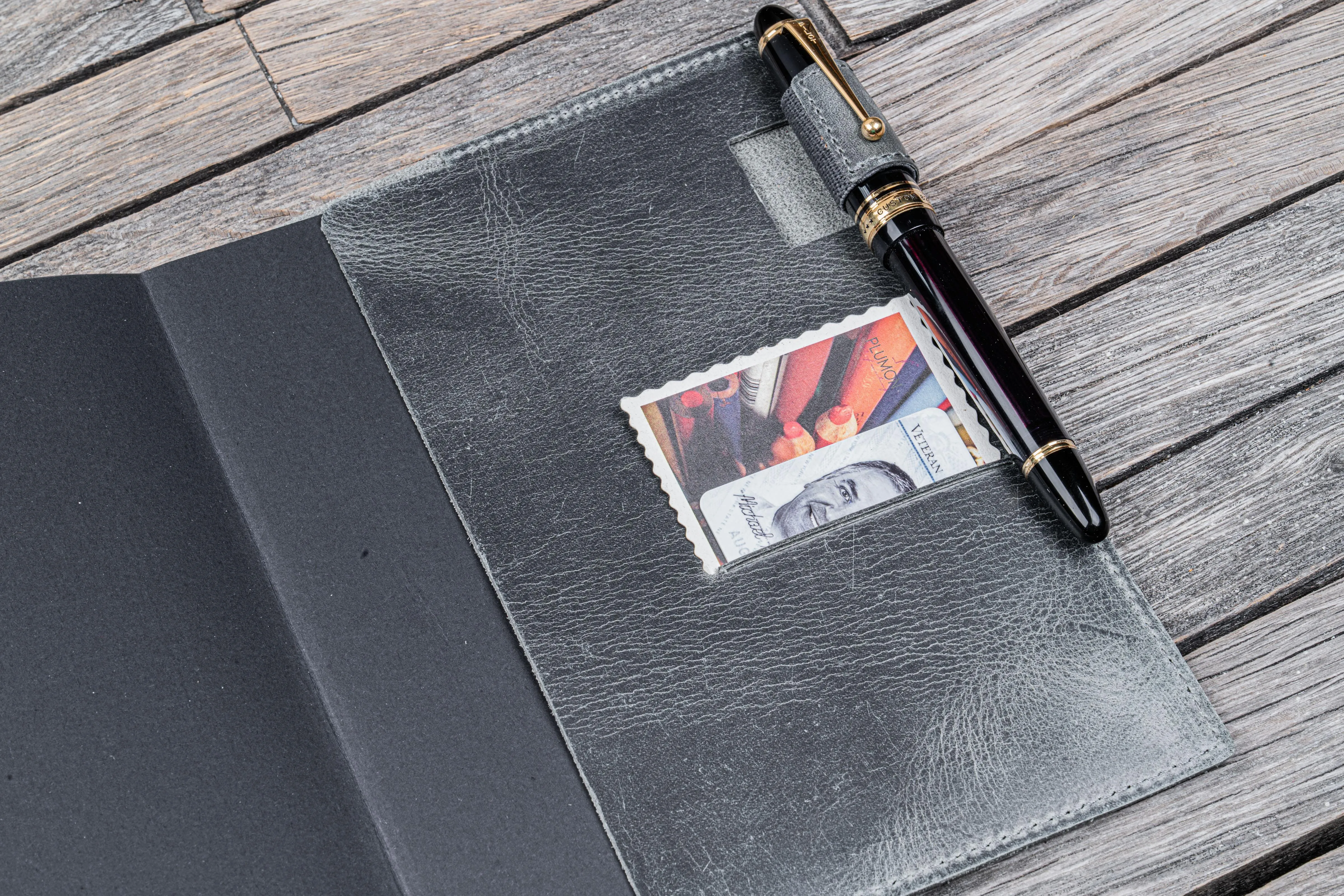 Leather Slim B6 Notebook / Planner Cover - Crazy Horse Smoky