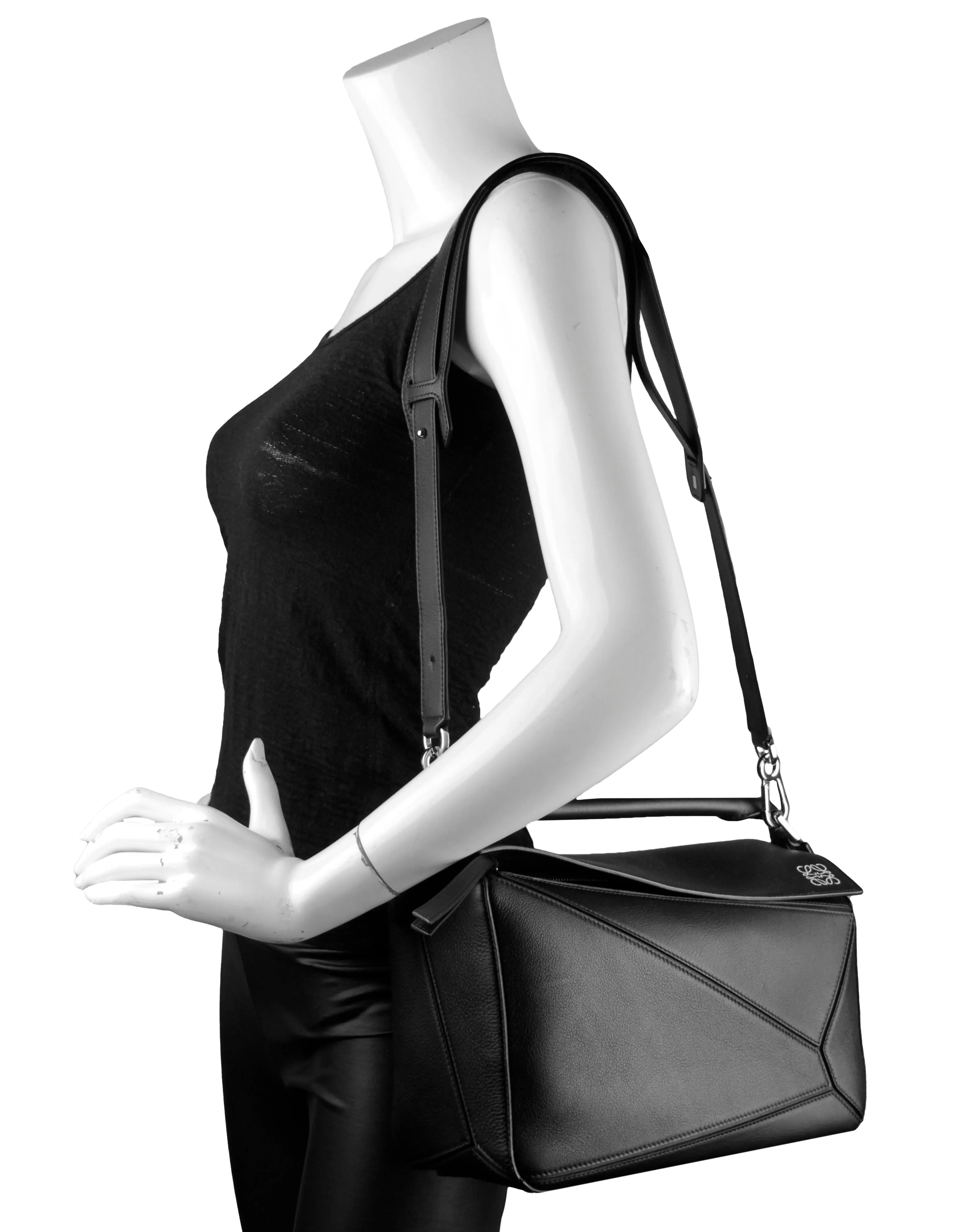 Loewe Black Calfskin Leather Puzzle Bag