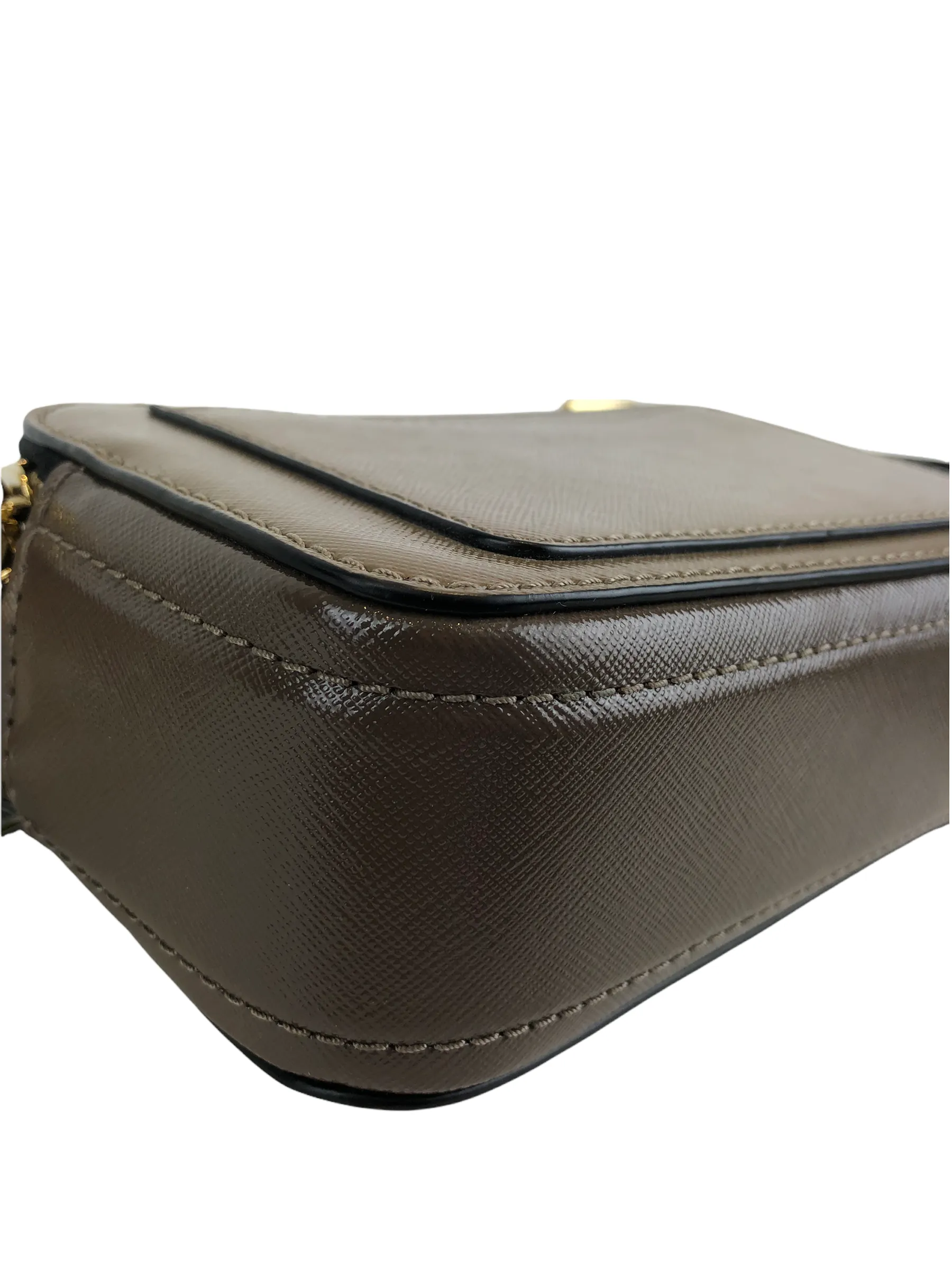 Marc Jacobs Taupe & White Leather ‘Snapshot’ Crossbody